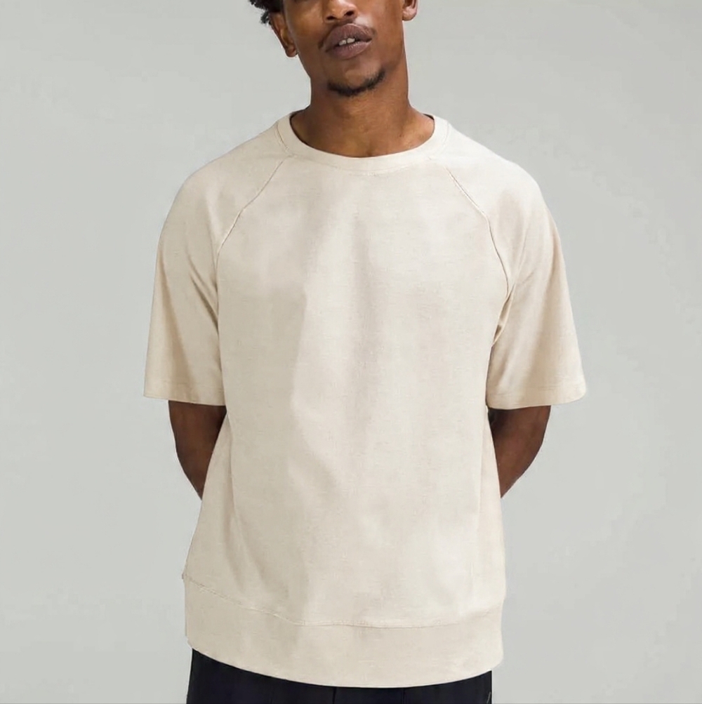 Lululemon Heavyweight Crepe Cream Beige Short Sleeve Shirt Top